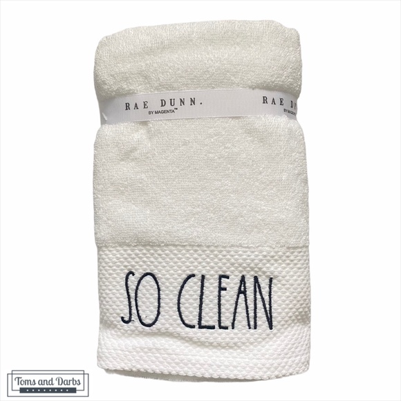 Rae Dunn SO FRESH SO CLEAN  2 Set Hand Towels - Picture 2 of 2